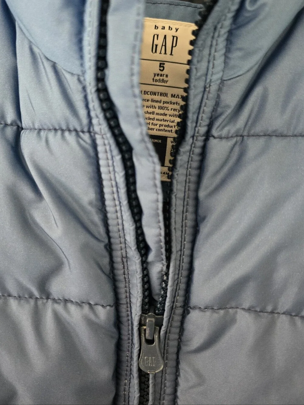 Gap Kids Ombre Navy Blue Puffer Vest - Lightweight,warm Layering 5yrs